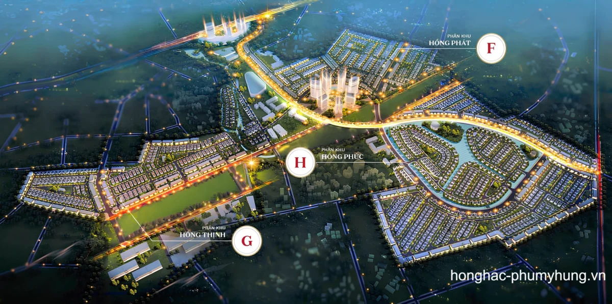 Mặt bằng tổng thể toàn khu đô thị Hồng Hạc 197,76 hecta