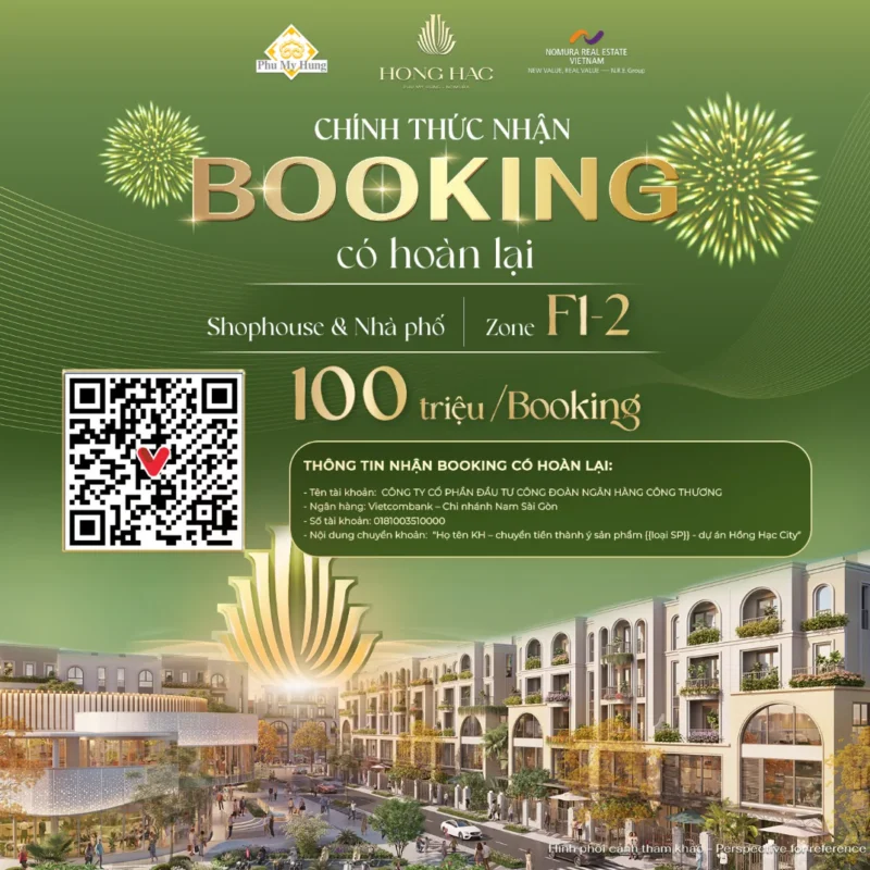 Hồng Hạc City Chính Thức Nhận Booking Có Hoàn Lại Zone F1-2 5 Chính thức nhận booking Hồng Hạc City chỉ 100 triệu/căn